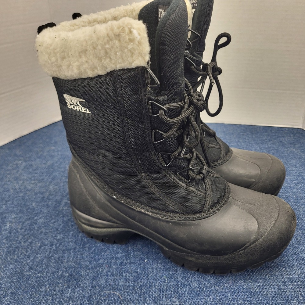 Sorel Women's Cumberland winter boots in black faux-shearling Thinsulate Women 5